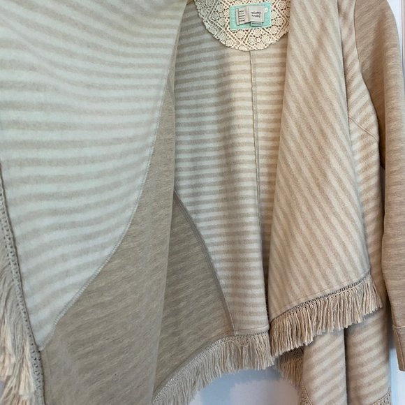 Anthropologie Saturday Sunday Elise Fringed open cardigan Small - Picture 5 of 7